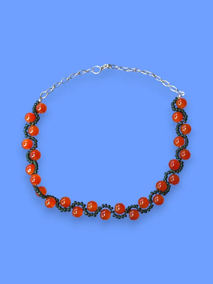 Gargantilla infinity - Verde y naranja