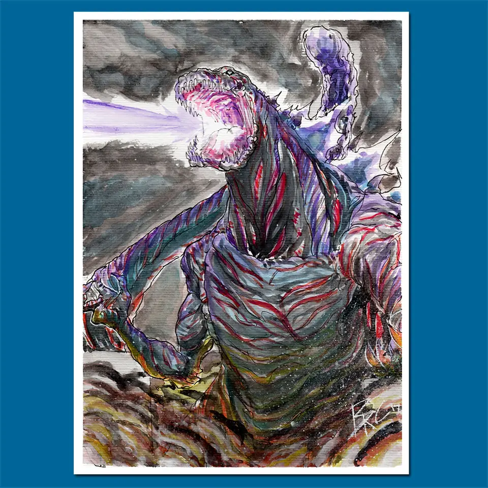 PRINT - SHIN GODZILLA - ACUARELLAS