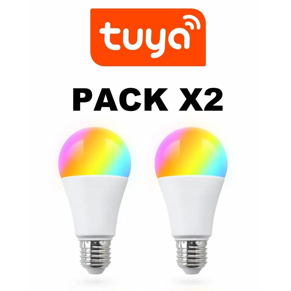 LAMPARA LED WIFI RGB+W TUYA SMART 9W KIT X2