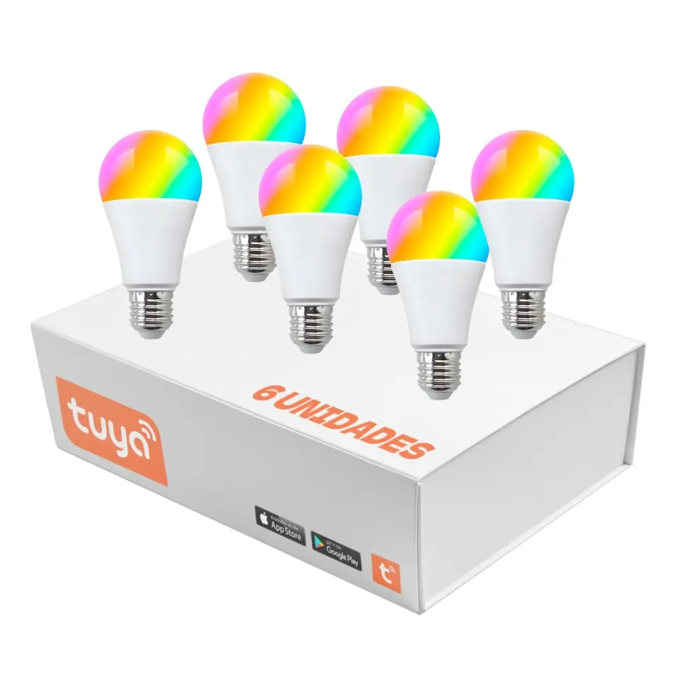 LAMPARA LED WIFI RGB+W TUYA SMART 9W KIT X6