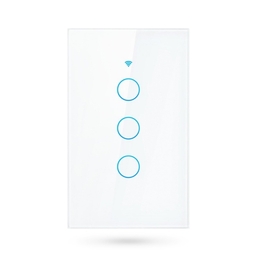 Llave de luz táctil 3 canales blanco WiFi Tuya Smart