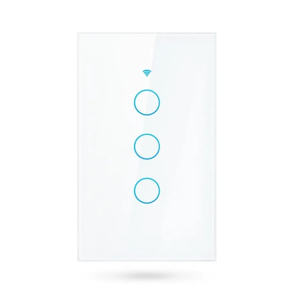 Llave de luz táctil 3 canales blanco WiFi Tuya Smart