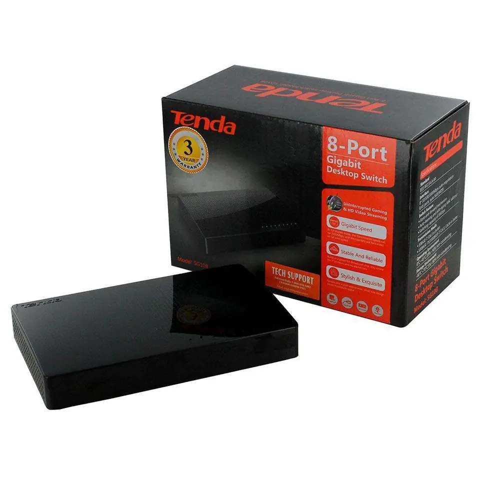 Switch Tenda 8 puertos Gigabit | 2000 Mbps