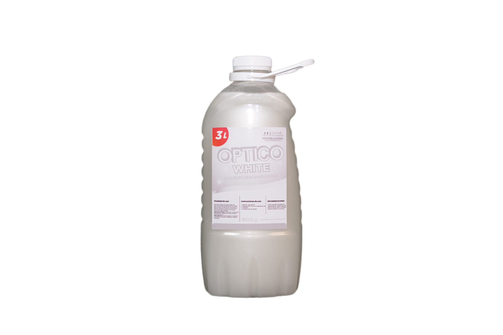 ÓPTICO WHITE Jabón blanqueador – desmanchador para prendas blancas ( 3 lts y 5 lts)