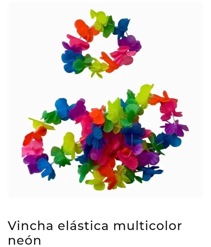 Vincha elástica multicolor neón