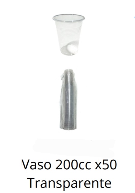 Vasos 200cc x 50 Trasparentes