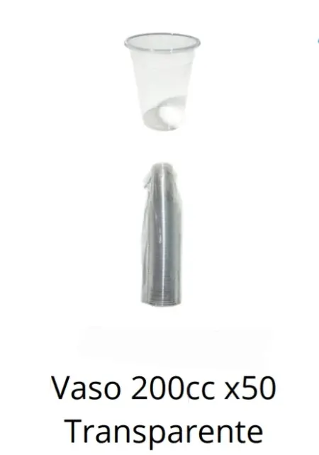 Vasos 200cc x 50 Trasparentes