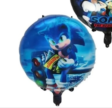 Globo cumpleaños sonic redondo  18"