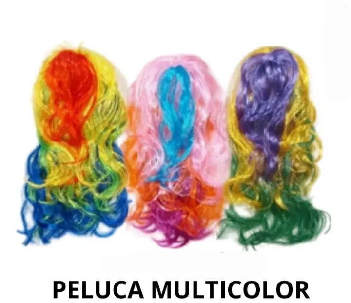 Peluca multicolor