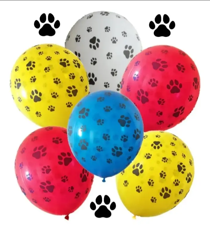Globo  huellas multicolor x50
