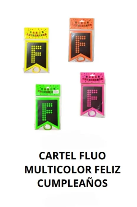 Cartel feliz cumpleaños  flúor