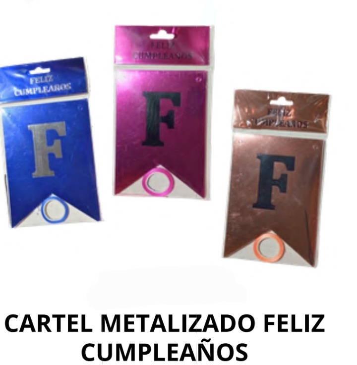 Cartel Metalizado ''Feliz Cumpleaños''