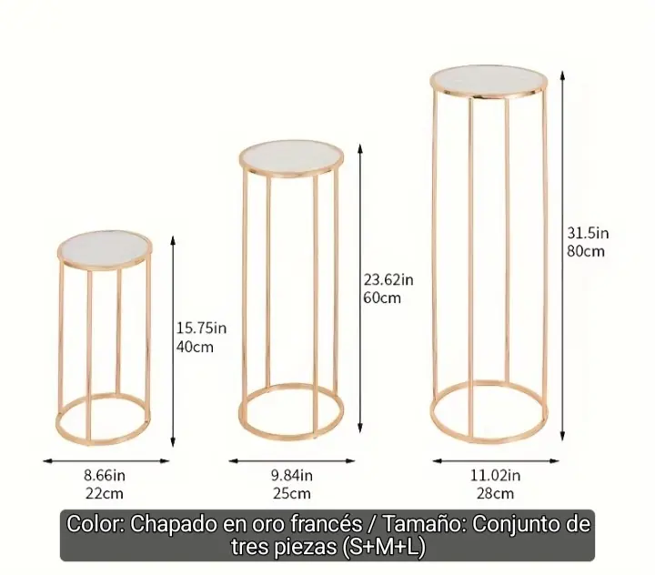 Alquiler mesas de hierro redondas x3