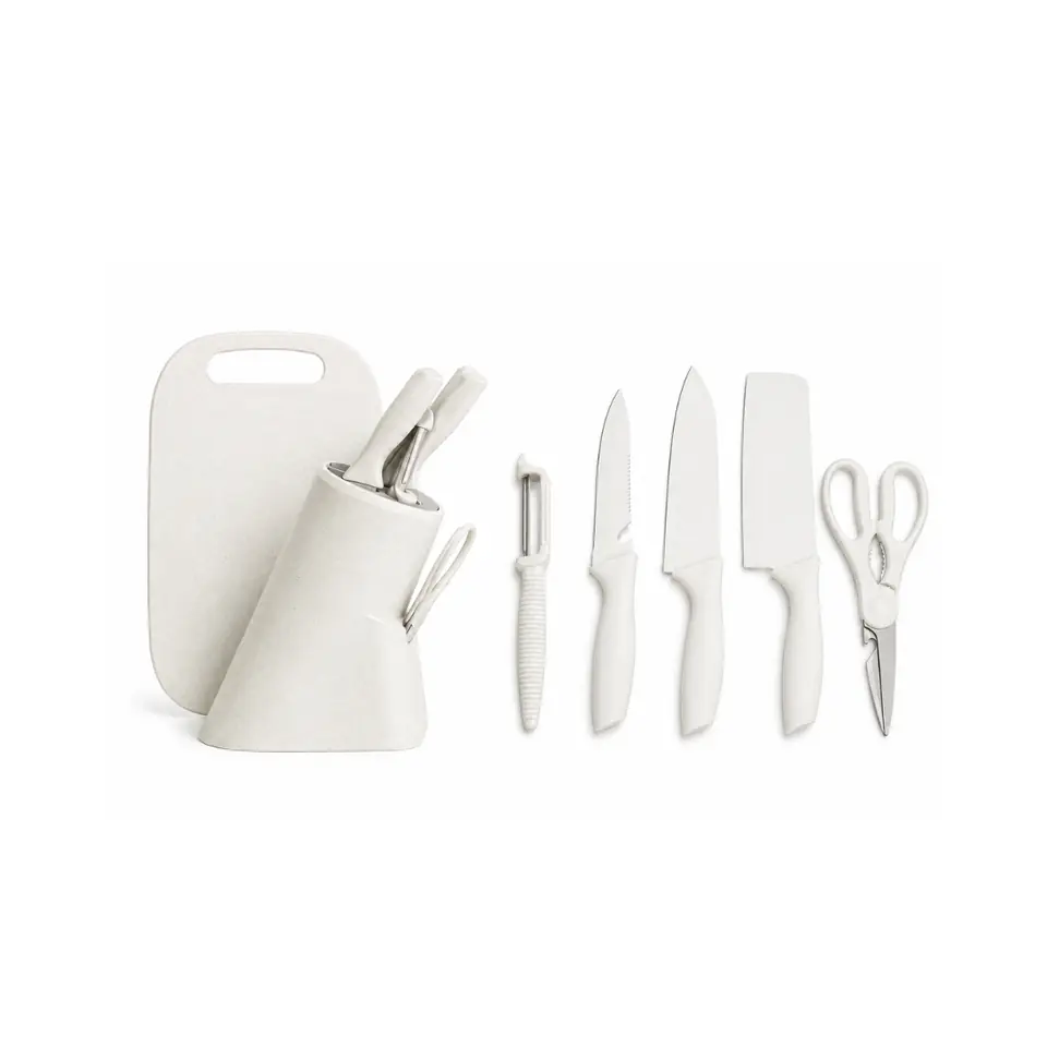 Juego de cuchillos con soporte y tabla