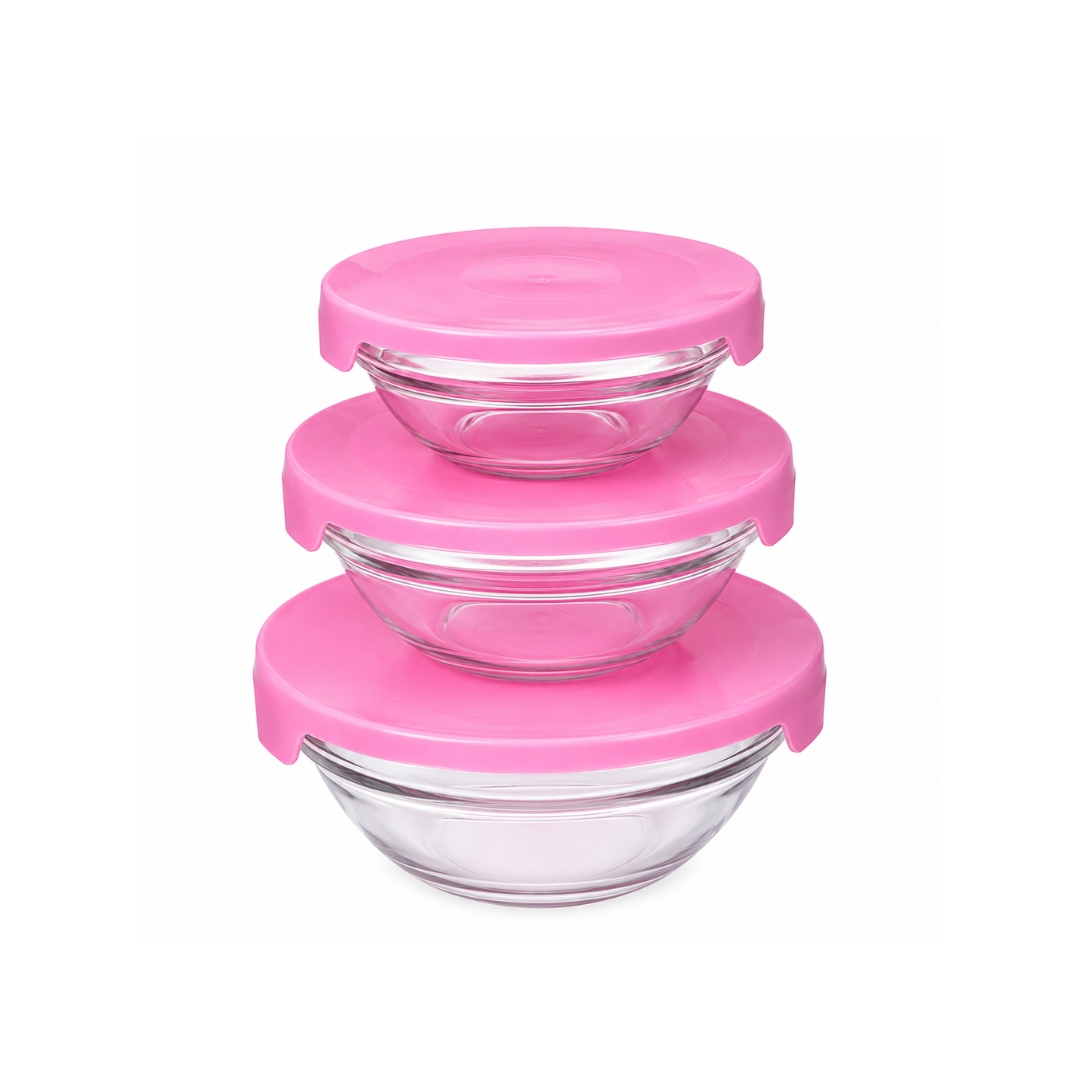 Juego de 3 tupper de vidrio