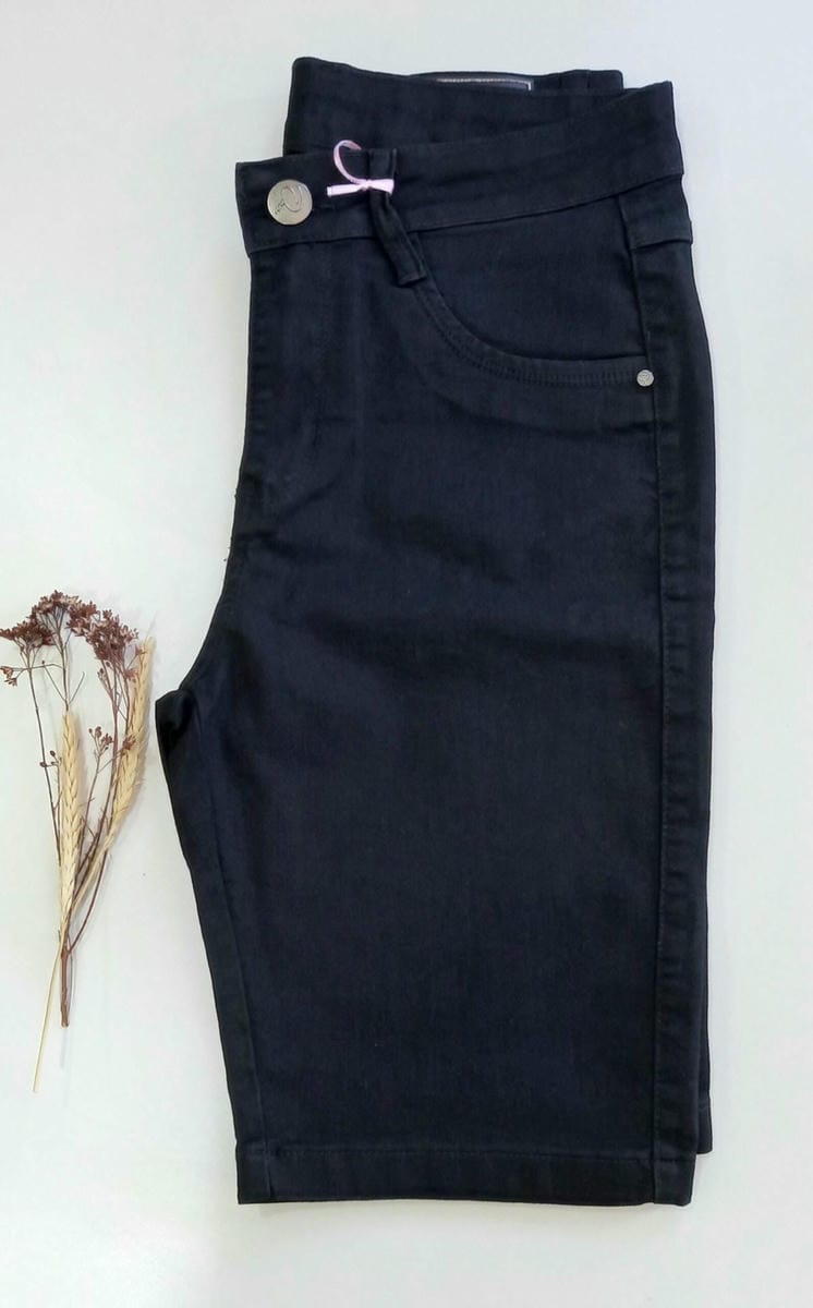 Bermuda jeans negra