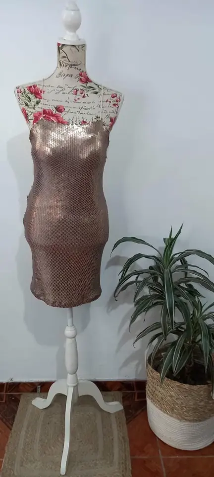 519/0119  Vestido corto en lentejuelas