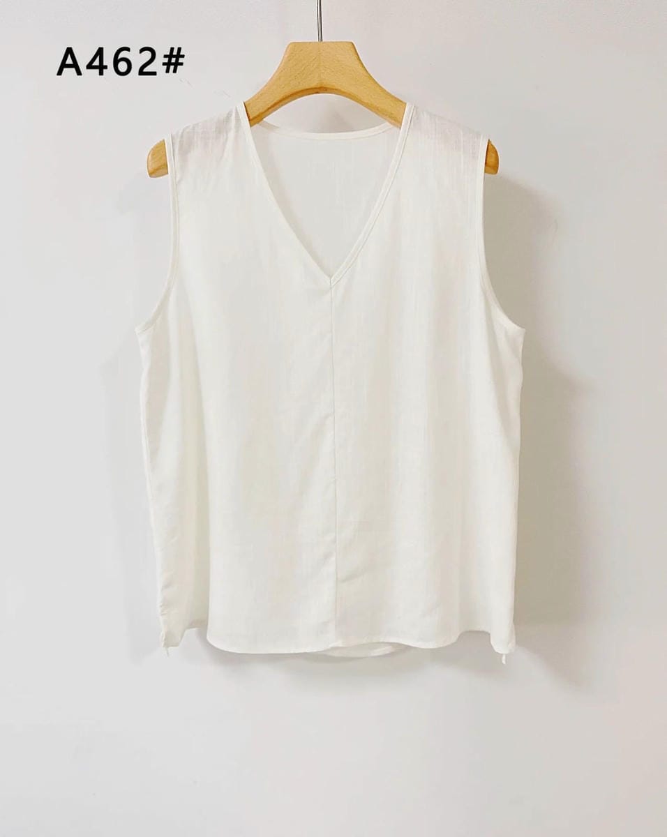 Blusa escote V lino