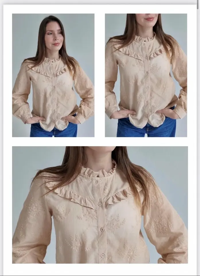 Camisa Cuello Prince Bordado completo
