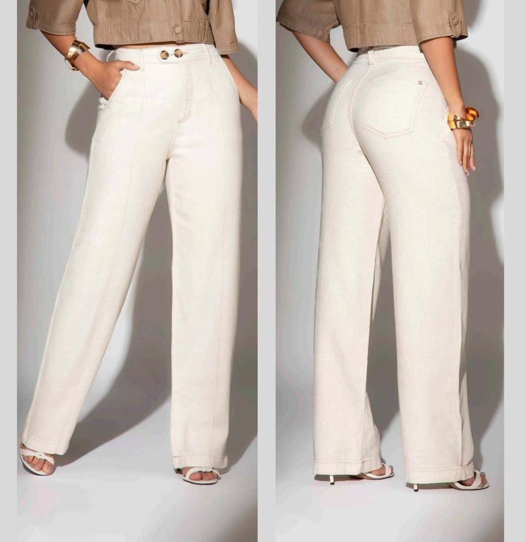 Wide Leg Corte Social en Lino con detalle frontal - Colección Raíces