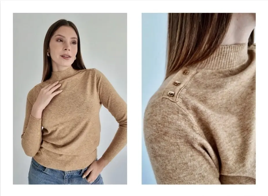 Buzo Polera con Botones en el Hombro