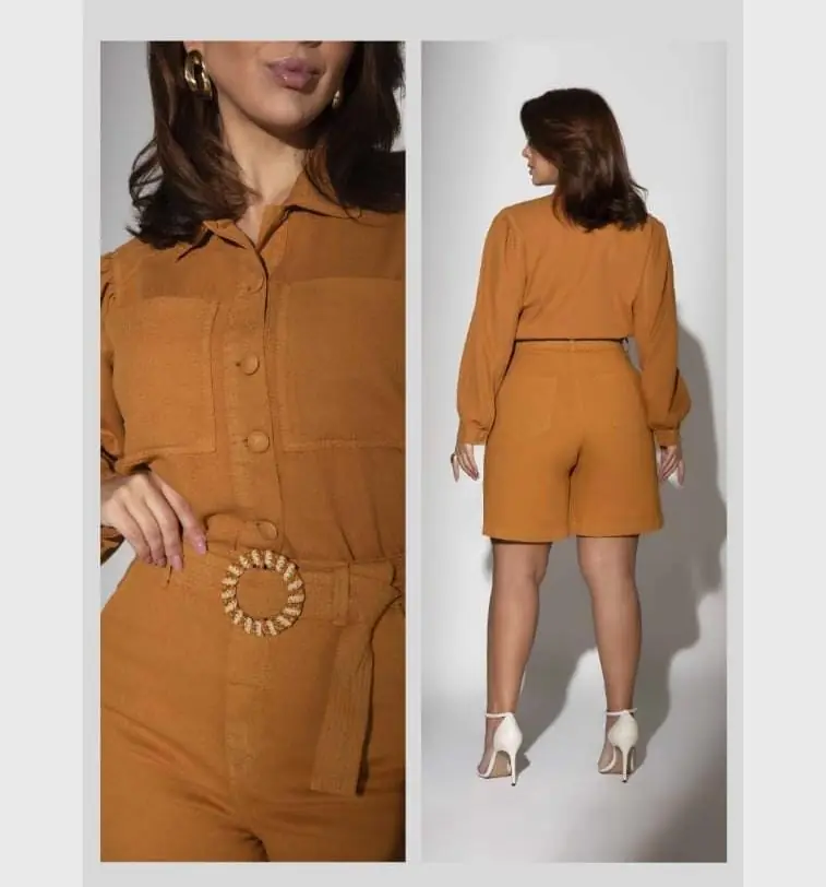 329/02024  Bermuda Social con Cinto RUSTICO - Colección Raíces