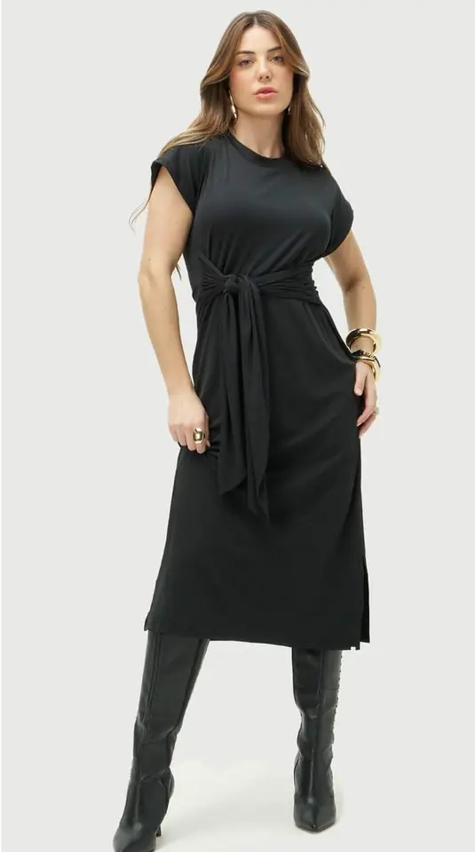 0692/014 Vestido Mid largo con nudo