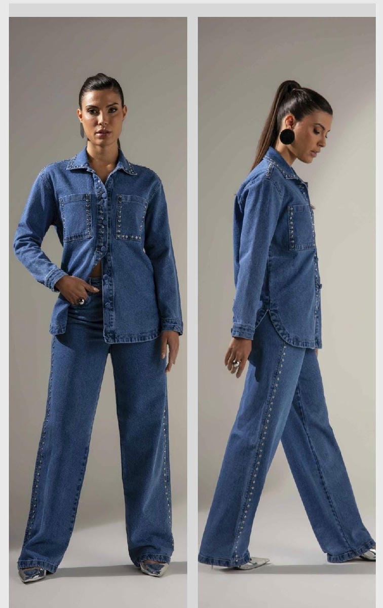 Jean´s Wide Leg Slim con brillos - Colección Raíces