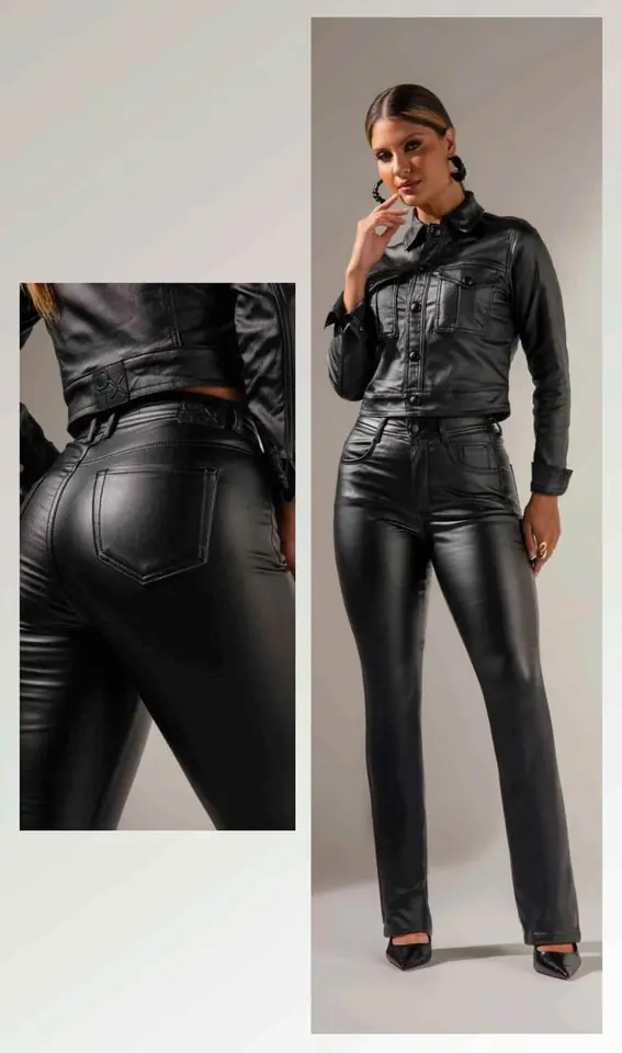 Pantalón en CUERO  BOOT CUT LARA