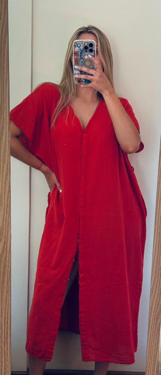 663/099 vestido Camisero sin cuello