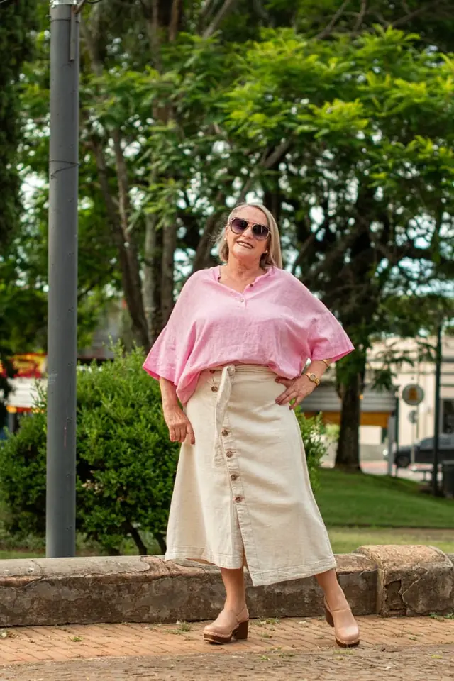 634/0124  Pollera Mid en Lino