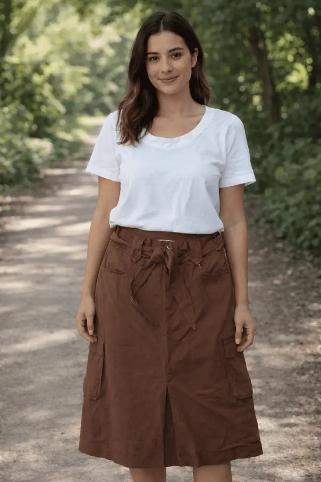 0736/010 Pollera cargo con tajo frontal