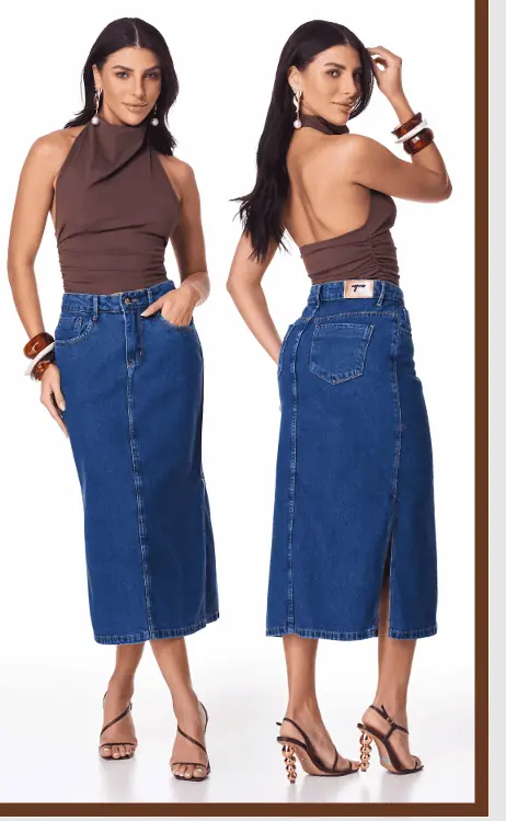 536/064  Pollera jeans Mid