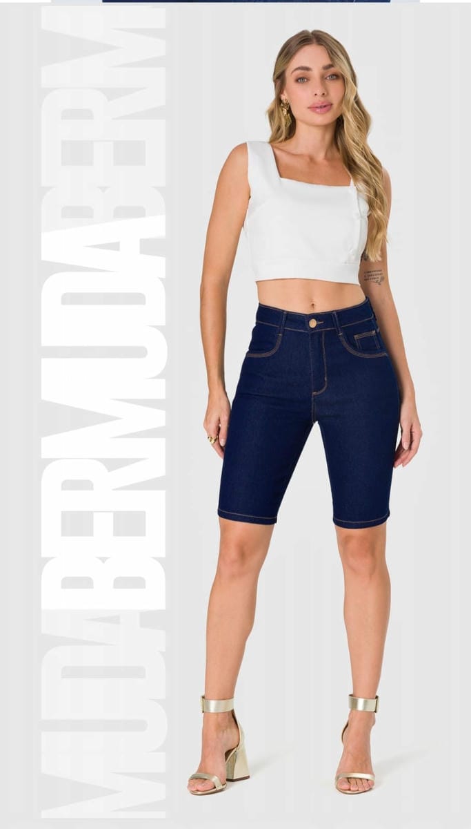 Bermuda en jeans media pierna