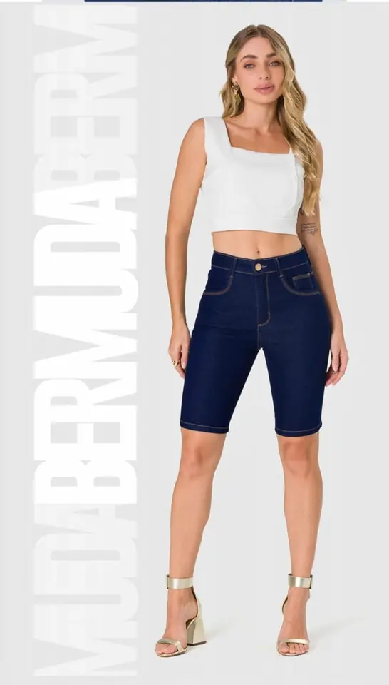 Bermuda en jeans media pierna