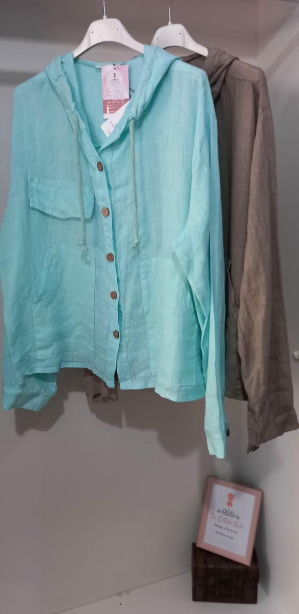 Campera con botones en Lino ITALIANO
