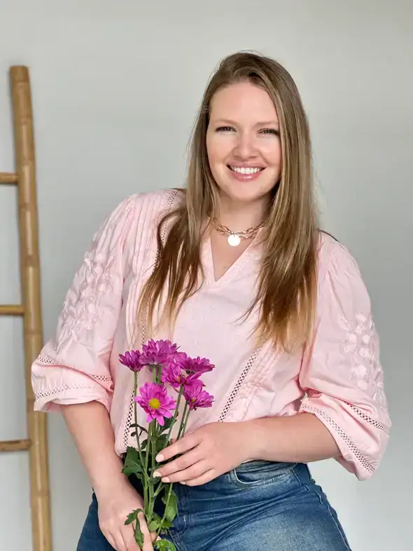 Camisa Rachel con manga bordada