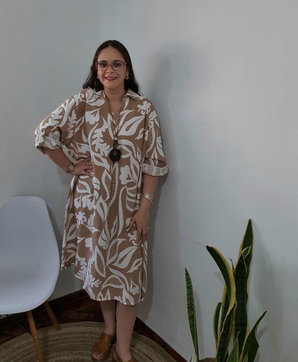 655/001390 VESTIDO ESTAMPADO ESCOTE V CAMISERO