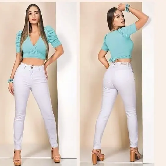 Jean chupin blanco ONE