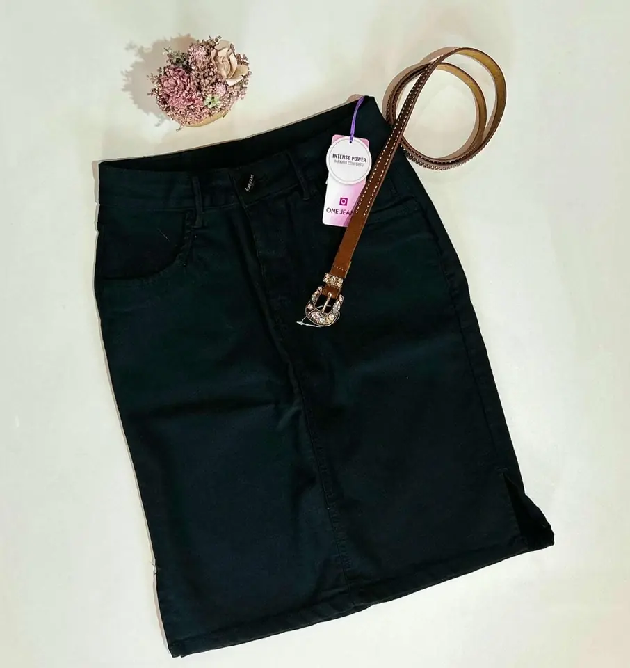 Pollera secretaria en jeans