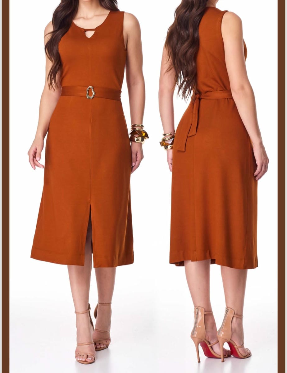 Vestido con cinto orgánico
