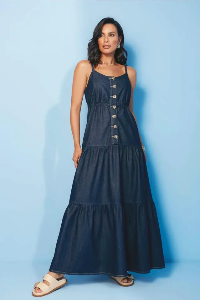 Vestido largo de jean