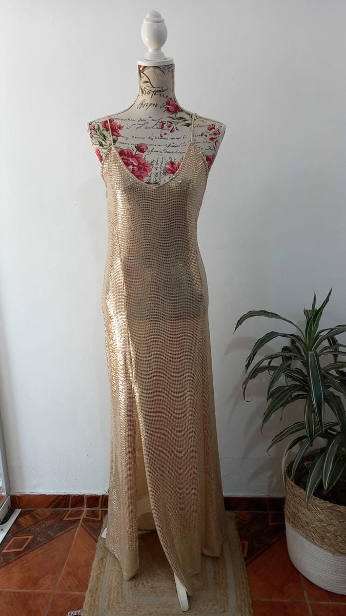 520/0449  Vestido Largo Gold