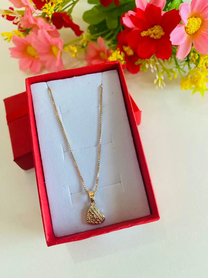 Conjunto dorado corazón mini