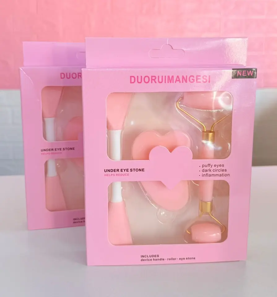 Kit Rosa: piedra Gua Sha, piedra jade.