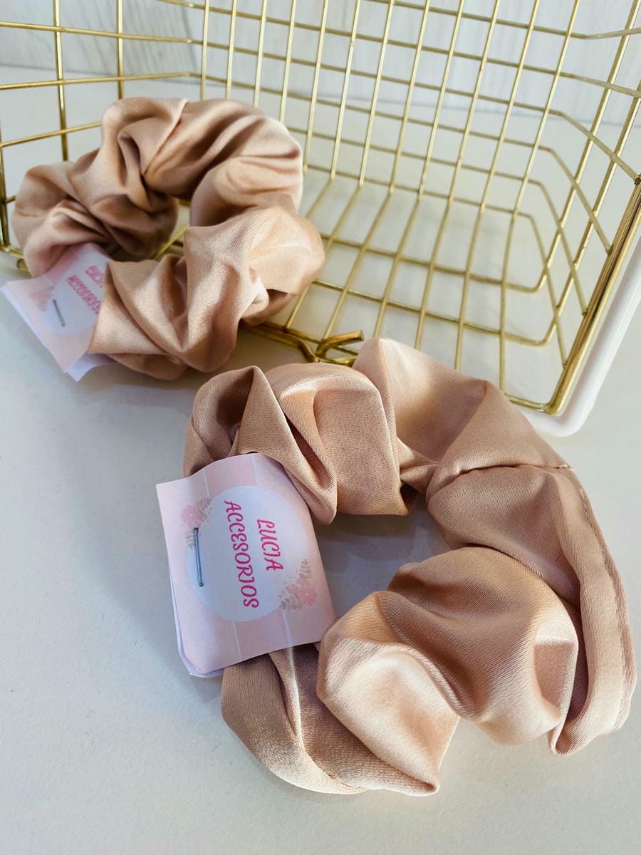 Coleros de seda liso beige