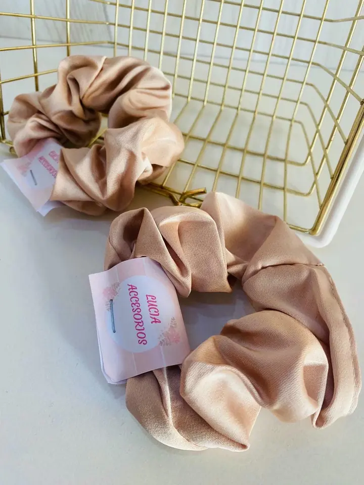 Coleros de seda liso beige
