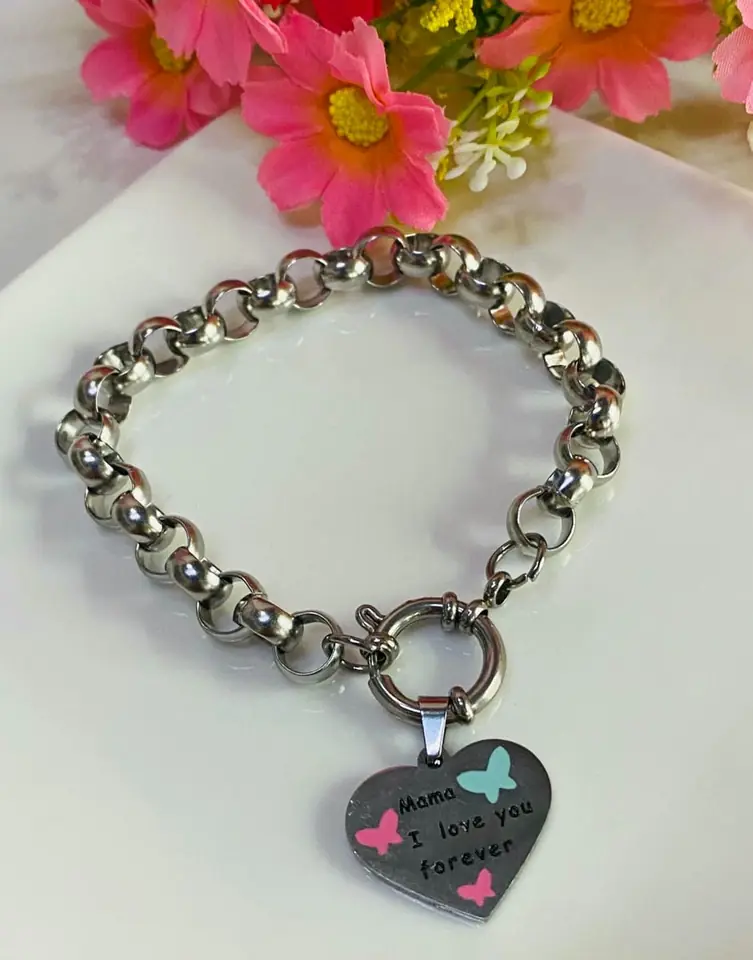 Pulsera rolo con dije para mamá