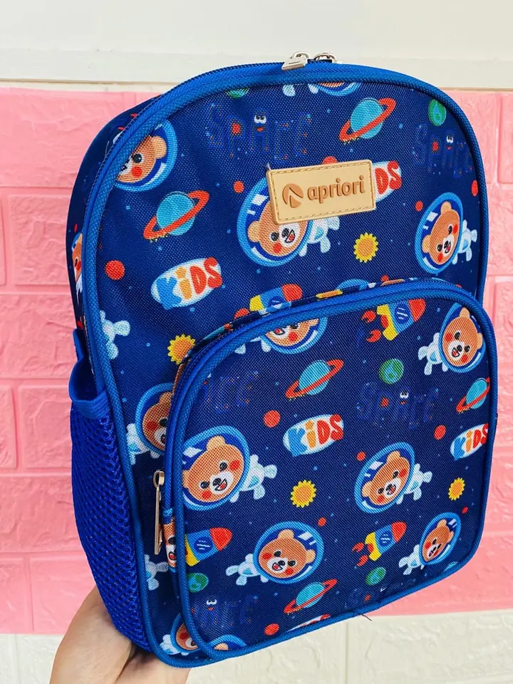 Mochila azul con ositos