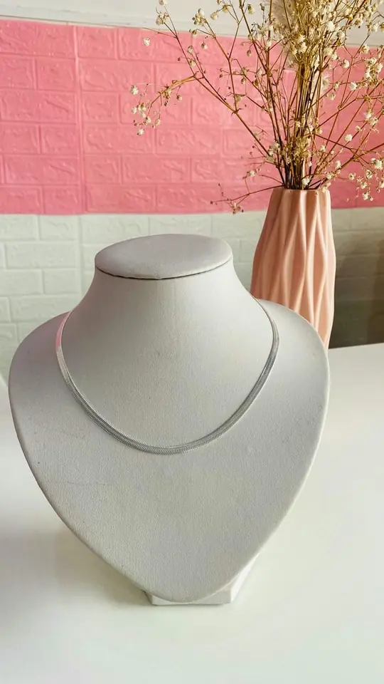 Cadena chata acero blanco